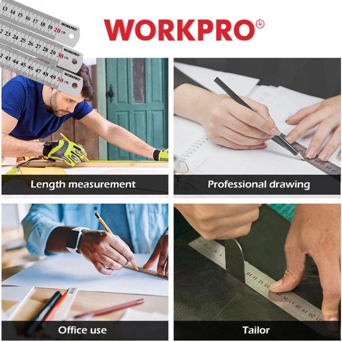 WORKPRO WP265002 60CM/24’’ Paslanmaz Çelik Cetvel