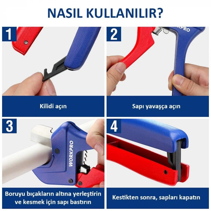 WORKPRO WP301006 42mm Profesyonel PPRC Plastik Boru Kesme Makası