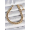 316L Çelik Gold Renk Balık Sırtı Zincir Model Kadın Bileklik