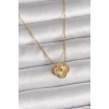 316L Çelik Gold Renk İşleme Detaylı Yonca Model Kadın Kolye