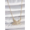 316L Çelik Gold Renk Zincir Zirkon Taşlı Kelebek Model Kadın Kolye