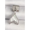 316L Çelik Gümüş Renk Beyaz Balık Kuyruğu Model Nomination Charm