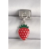 316L Çelik Gümüş Renk Çilek Model Nomination Charm
