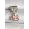 316L Çelik Gümüş Renk Pembe Lotus Model Zirkon Taş Detaylı Nomination Charm