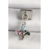 316L Çelik Gümüş Renk Renkli Zirkon Taşlı Nomination Charm
