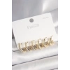 925 Ayar Gümüş Çivi Pirinç Gold Renk Bambu Halka Model Kadın Küpe Seti
