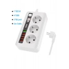 Akım Korumalı Usb’li Akıllı 3’lü Priz Zaman Ayarlı 5 Usb Uzatma Kablosu