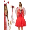 Kırmızı Renk Uğur Böceği Kanadı Eteği Tacı Ve Sopası 4 Lü Kostüm Seti