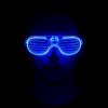 Mavi Led Işıklı Parti Gözlüğü - Neon Glow Şerit Gözlük 3 Modlu