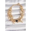 Pirinç Gold Renk Çoklu Zincir Model Deniz Yıldız Figür Kadın Bileklik