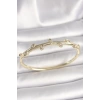 Pirinç Gold Renk Damla Zirkon Taşlı Kadın Kelepçe