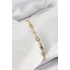 Pirinç Gold Renk Zirkon Taşlı Kadın Bileklik