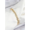 Pirinç Sıralı Ok Model Zirkon Taşlı Gold Renk VİP Seri Kadın Bileklik