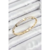 Pirinç Zirkon Taşlı Yıldız Model Gold Renk Yaylı Kadın Bileklik