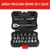 WORKPRO WP202541 3/8’ CR-V 24 Parça Metrik/İnç Ağır Hizmet Lokma Takımı