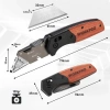 WORKPRO WP211035 Ağır Hizmet Çelik/Ahşap Gövde Katlanır Rötuş Maket Bıçağı + 11 Adet Yedek Bıçak