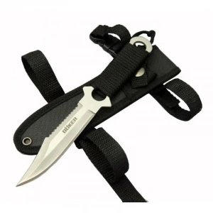 1-1 B Kol Tip Kamp Bıçağı 21,5 Cm - Metalik, İp Saplı, Kola Takılan Kılıflı