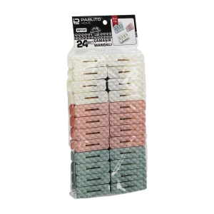 24PCS  ÇAMAŞIR MANDALI  RENKLİ PLASTİK - PRİZMA KABARTMA DESENLİ (4767)