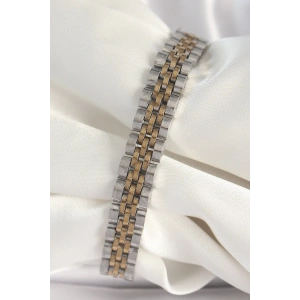 316L Çelik Gold Gümüş Renk Zincir Model Erkek Bileklik