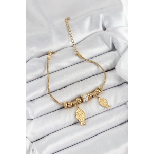 316L Çelik Gold Renk Balık Model Kadın Bileklik