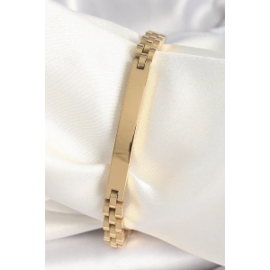 316L Çelik Gold Renk Zincir Künye Model Erkek Bileklik