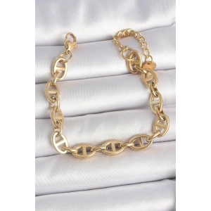 316L Çelik Gold Renk Zincir Model Kadın Bileklik