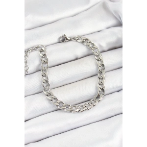 316L Çelik Gümüş Renk Kalın Zincir Erkek Bileklik