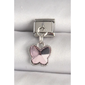 316L Çelik Gümüş Renk Kelebek Model Nomination Charm