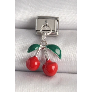 316L Çelik Gümüş Renk Kiraz Model Nomination Charm