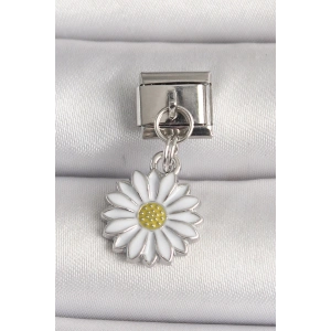 316L Çelik Gümüş Renk Papatya Model Nomination Charm