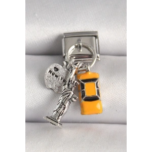 316L Çelik Gümüş Renk Sarı Taksi Özgürlük Heykeli Model Nomination Charm