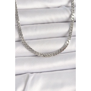 316L Çelik Gümüş Renk Yassı Zincir Model Erkek Kolye