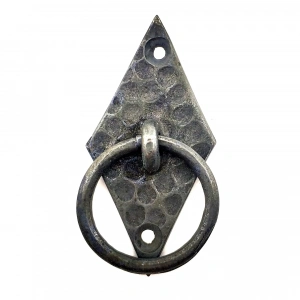 Antika Tarz Dekoratif Pirinç Dik Baklava Halka , Mobilya Kulbu - 82x41 Mm, Oksit