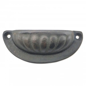 Antika Tarz Dekoratif Pirinç İstiridye Tas Mobilya Kulbu - 37x87 Mm, Oksit