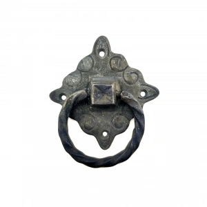 Antika Tarz Dekoratif Pirinç Mobilya Kulbu, Kapı Kilit Halkası - 94x97 Mm, Büyük, Oksit