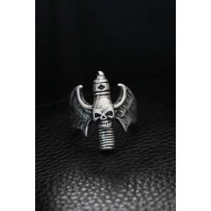 Ayarlanabilir Kanatlı Kurukafa Erkek Yüzük