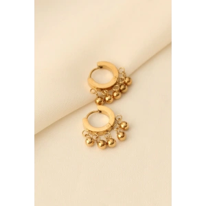 Çelik Topçuk Detay Halka Küpe