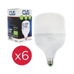 Cvs 6 Adet 20 W Jumbo Torch Led Ampul Beyaz Işık