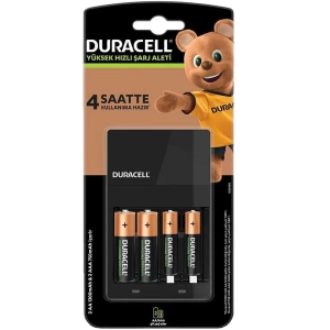 DURACELL CEF-14 HIZLI PİL ŞARJ CİHAZI (PİLLİ)(AA- AAA)(2 ADET X750 MA AAA + 2 ADET X1300 MA AA PİL) (4767)