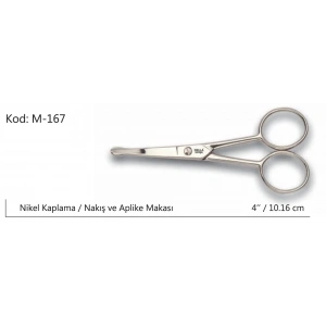 Europe Aplike Ve Nakış Makası Kıvrık Küt Uçlu No:4 10,16 Cm