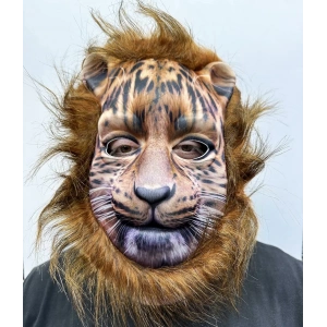 Kahverengi Yeleli Saçlı Peluş Aslan Maskesi Mega Peluş 7 No