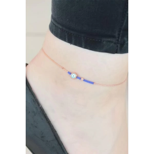 Lacivert Miyuki Taşlı Nazar Boncuklu Hal Hal