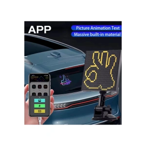 Led Ekran Matrix Panel Cama Yapışan Araba Yazısı 13*13 Cm