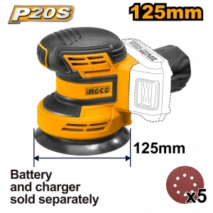 Li-ion Akülü Eksantrik Zımpara 20V 2.0Ah