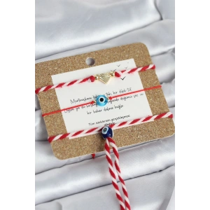 Marteniçka Bileklik 3lü Kalp ve Nazarlı Model