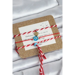 Marteniçka Bileklik 3lü Sallantılı Kalp ve Nazarlı Model