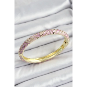 Mineli Pirinç Pembe Renk Desenli Kadın Kelepçe