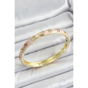 Mineli Pirinç Yavruağızı Renk Motif Desenli Kadın Kelepçe