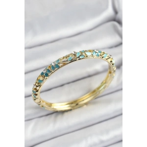 Mineli Pirinç Yeşil Motifli Kadın Kelepçe