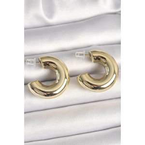 Pirinç Gold Renk Yarım Halka Model CCB Kadın Küpe